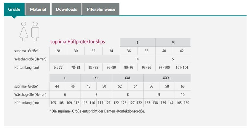 Suprima Hüftprotektor Set 3 Unisex S-XXL Weiß 1496