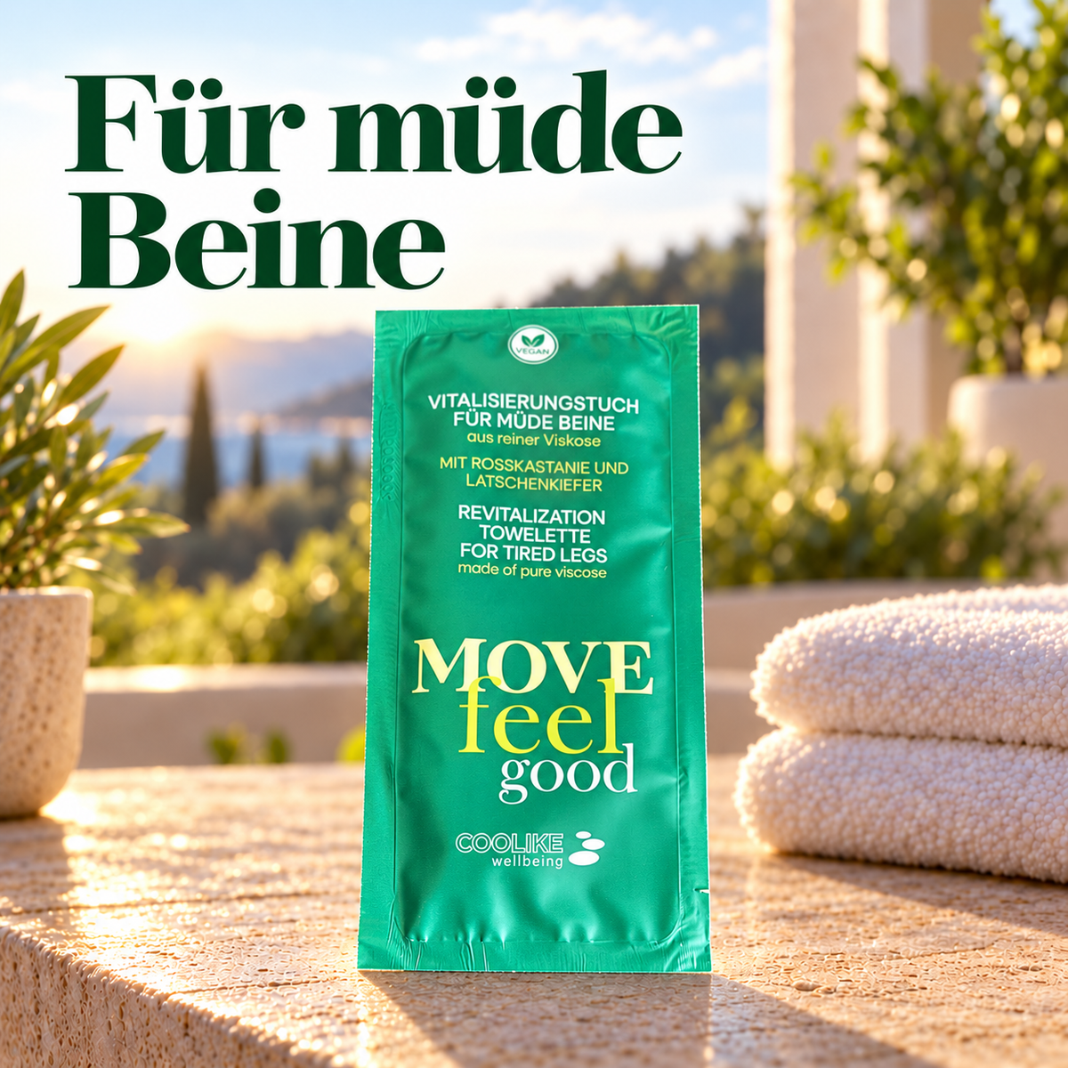 Aromatuch aus Vlies Gegen müde Beine