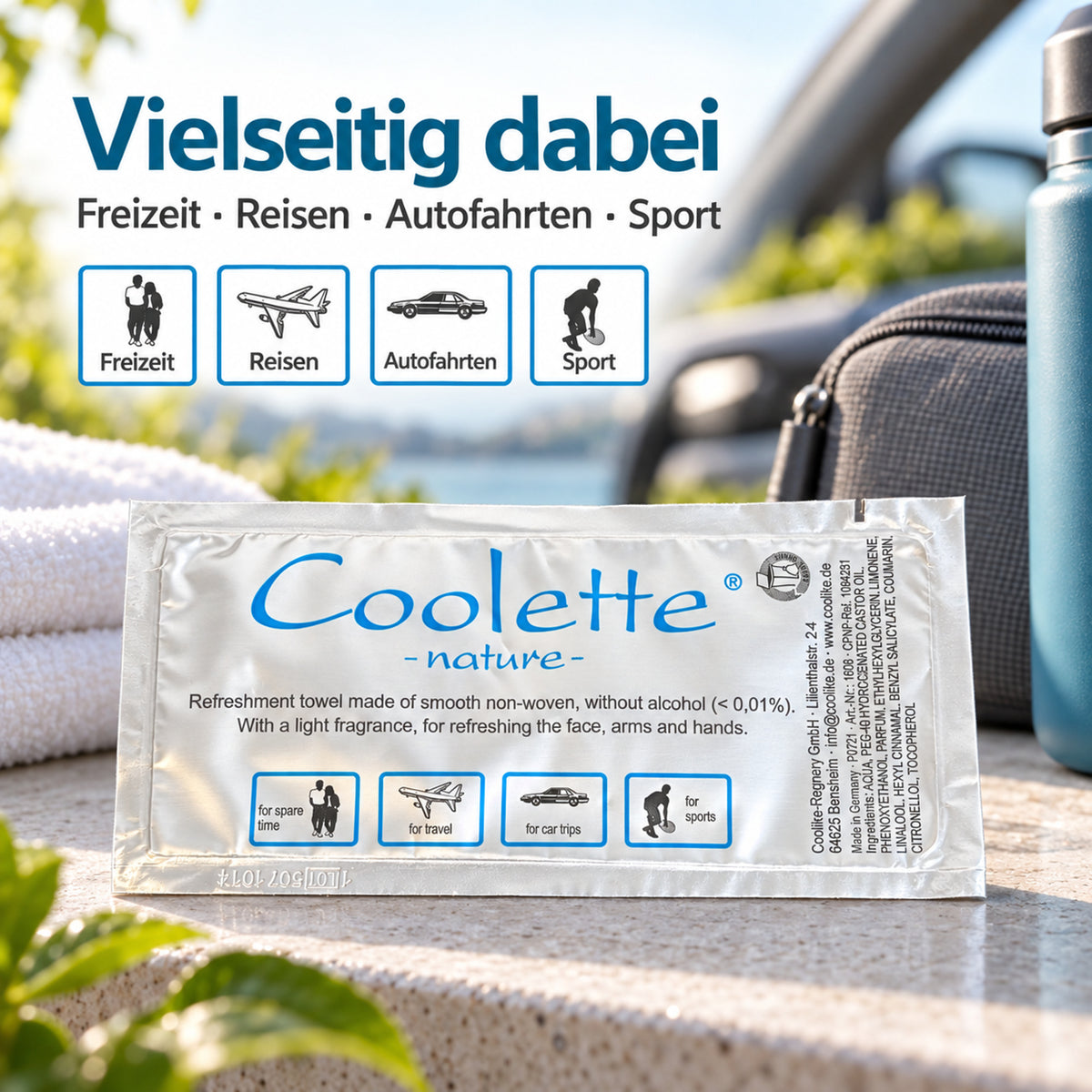 Erfrischungstuch Coolette® nature aus Vlies