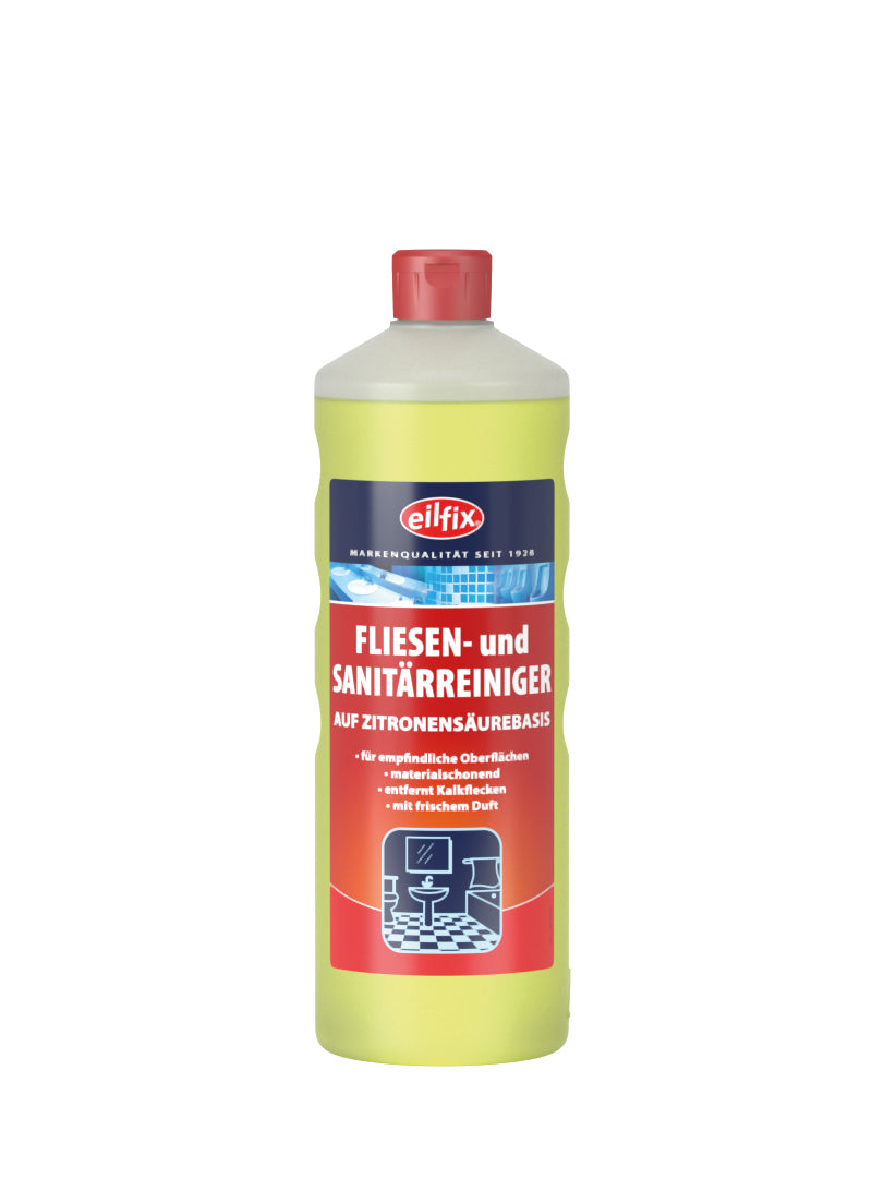 Eilfix Fliesen- und Sanitärreinger | Auf Zitronensäurebasis | 1 Liter Flasche