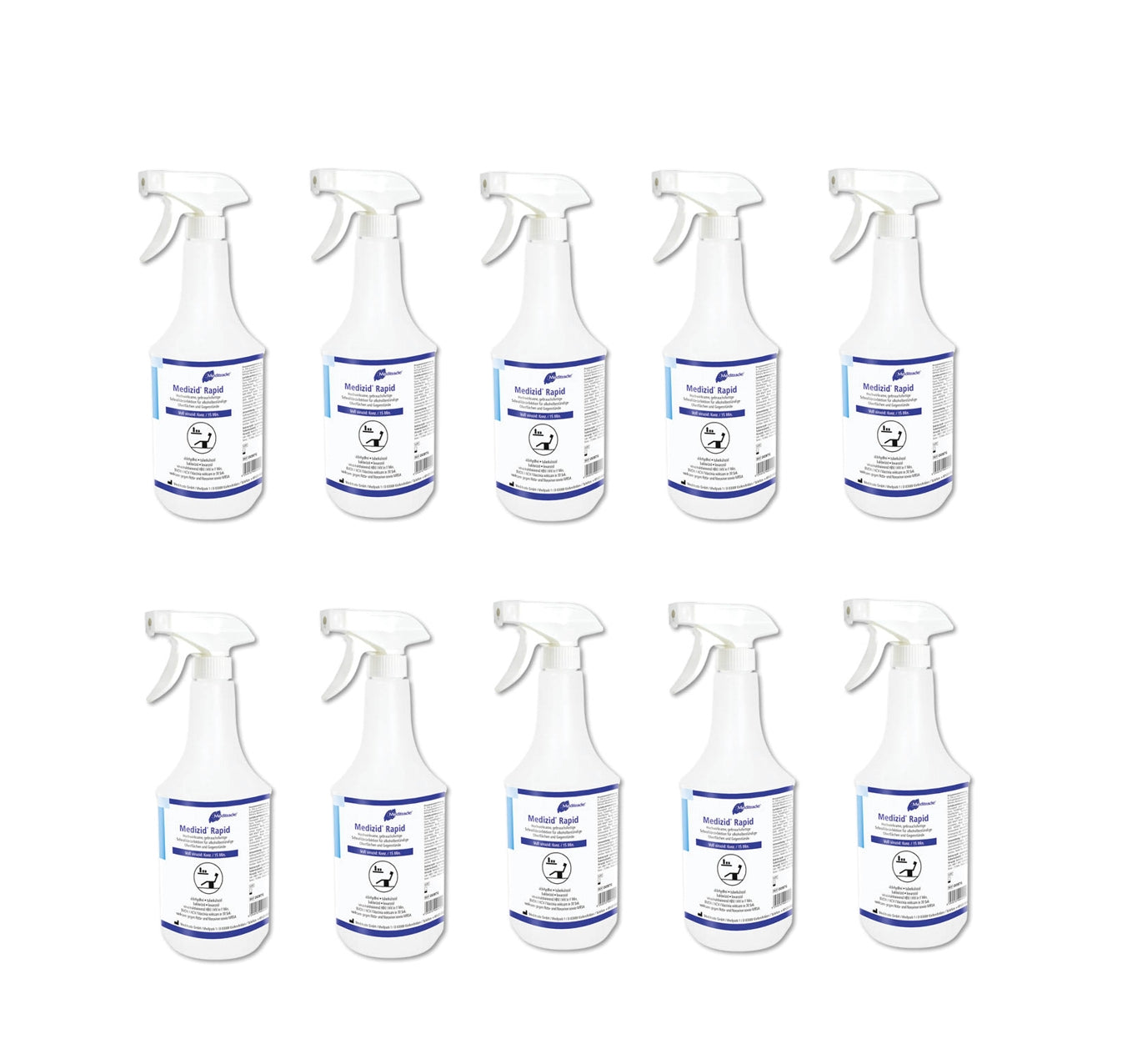 Meditrade Medizid® Rapid+ 10 x 1 Liter Sprühflasche inkl. 10 Sprühköpfe