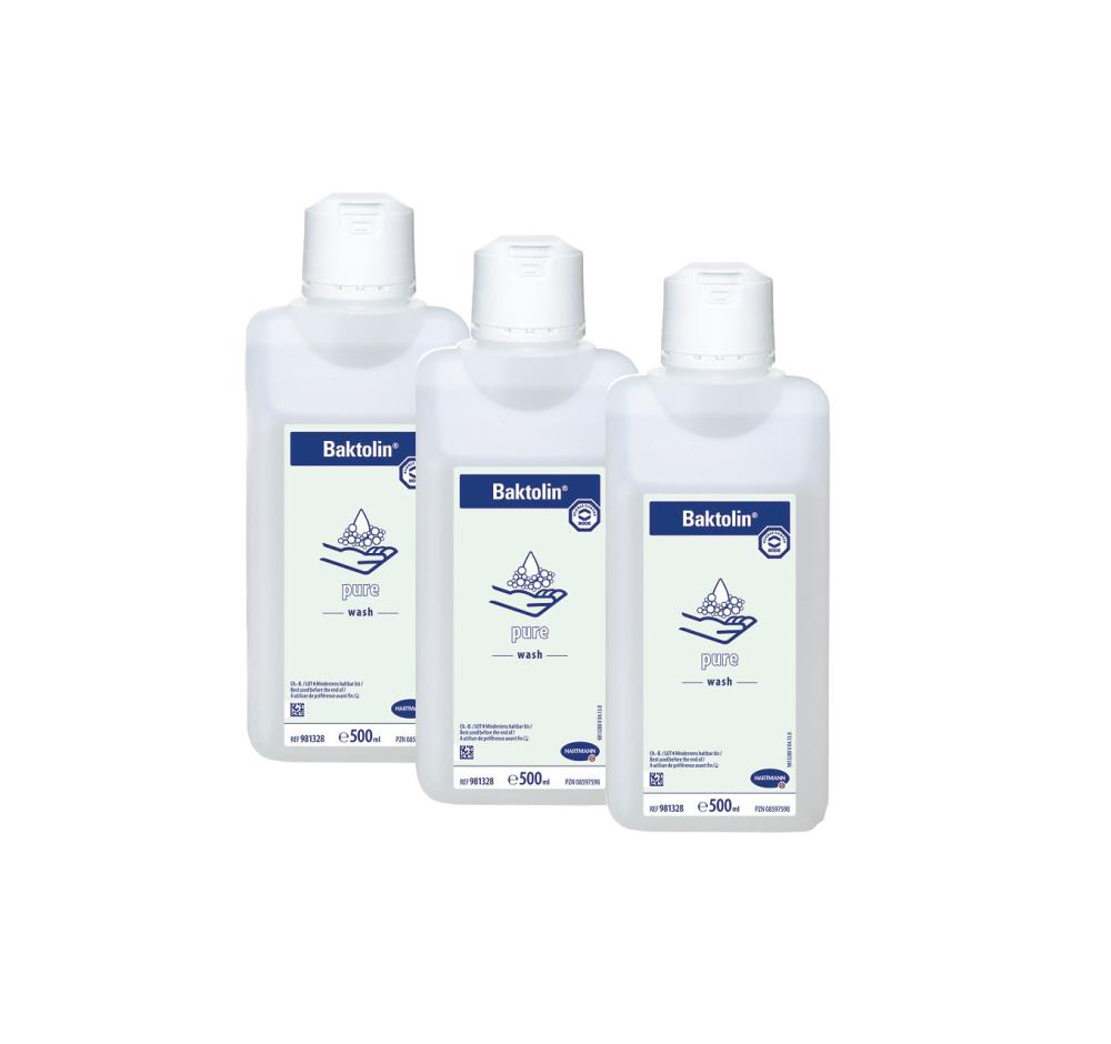 Baktolin pure Waschlotion | Handwaschseife | 3 x 500 ml Flasche