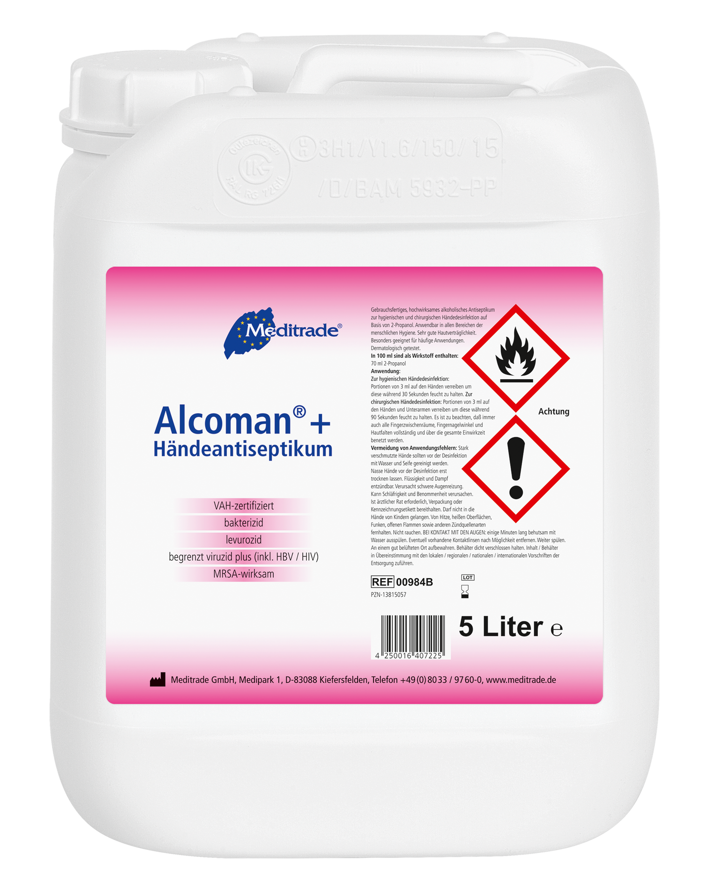 Meditrade ALCOMAN+® Händeantiseptikum 5 Liter Kanister