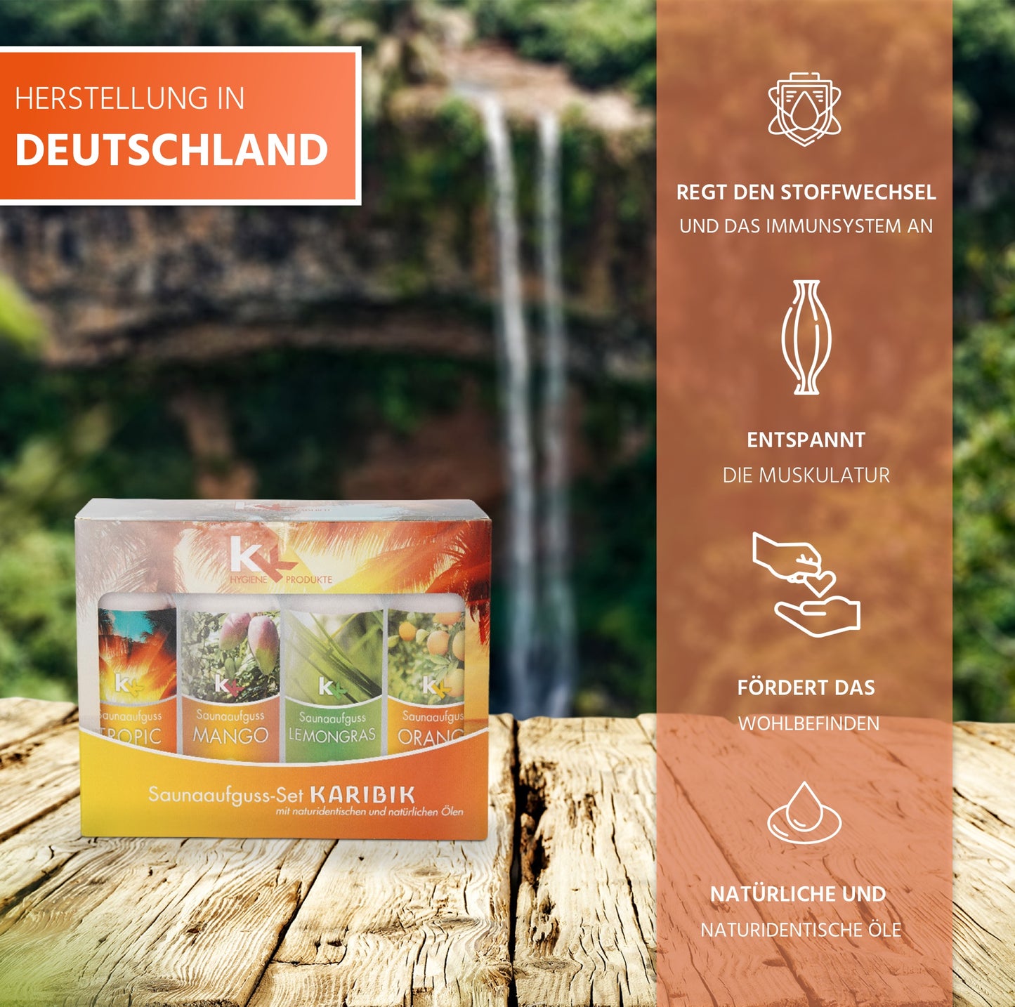 KK Saunaaufguss Set Karibik | Saunakonzentrat | 4 x 100 ml/Flasche
