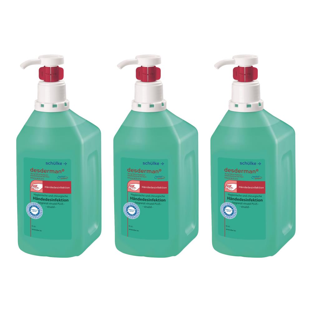 Schülke Desderman | 3 x 1000 ml Hyclick | Händedesinfektionsmittel | Desinfektionsmittel