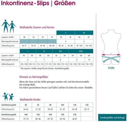 Suprima PVC Slip Unisex Größe 34-54 Knöpfbar Weiß 1222