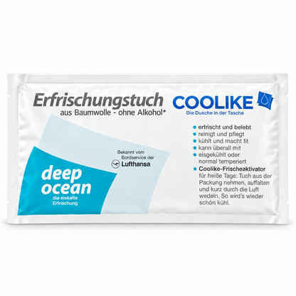 Erfrischungstuch aus Baumwolle ohne Alkohol vers. Varianten