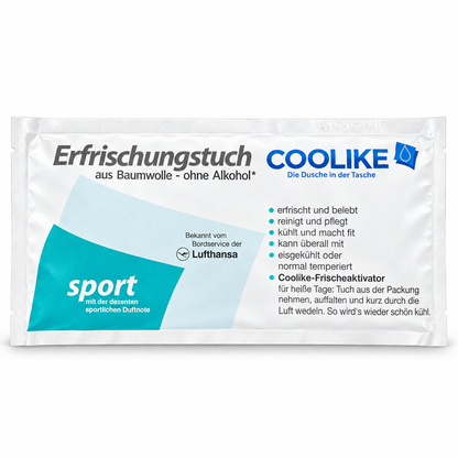 Erfrischungstuch aus Baumwolle ohne Alkohol vers. Varianten