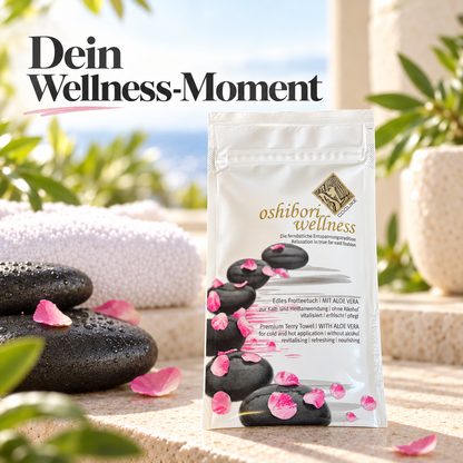 Oshibori Wellness Frotteetuch mit Aloe Vera