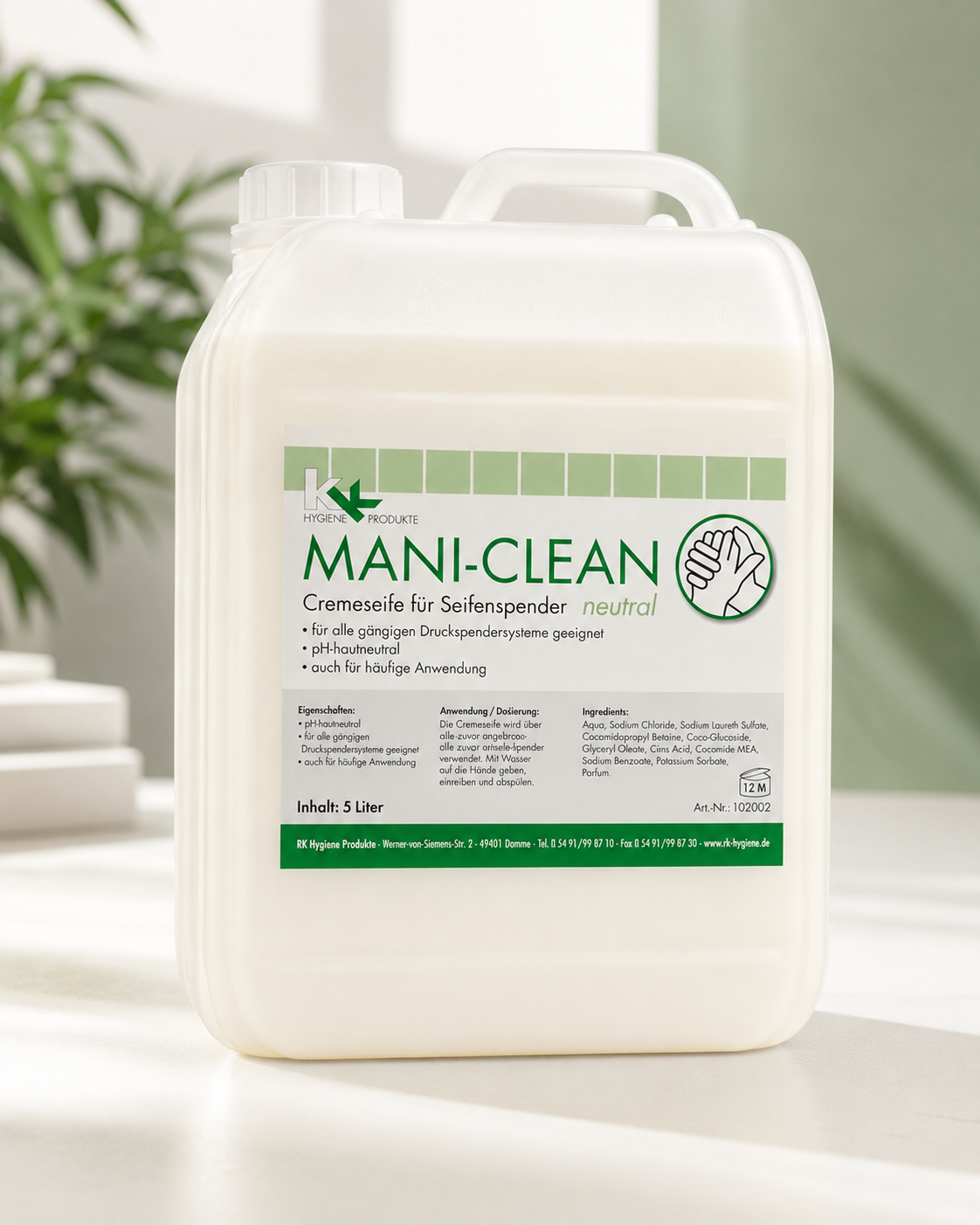 KK Mani-Clean neutral Seife | Cremeseife | 5 Liter Kanister