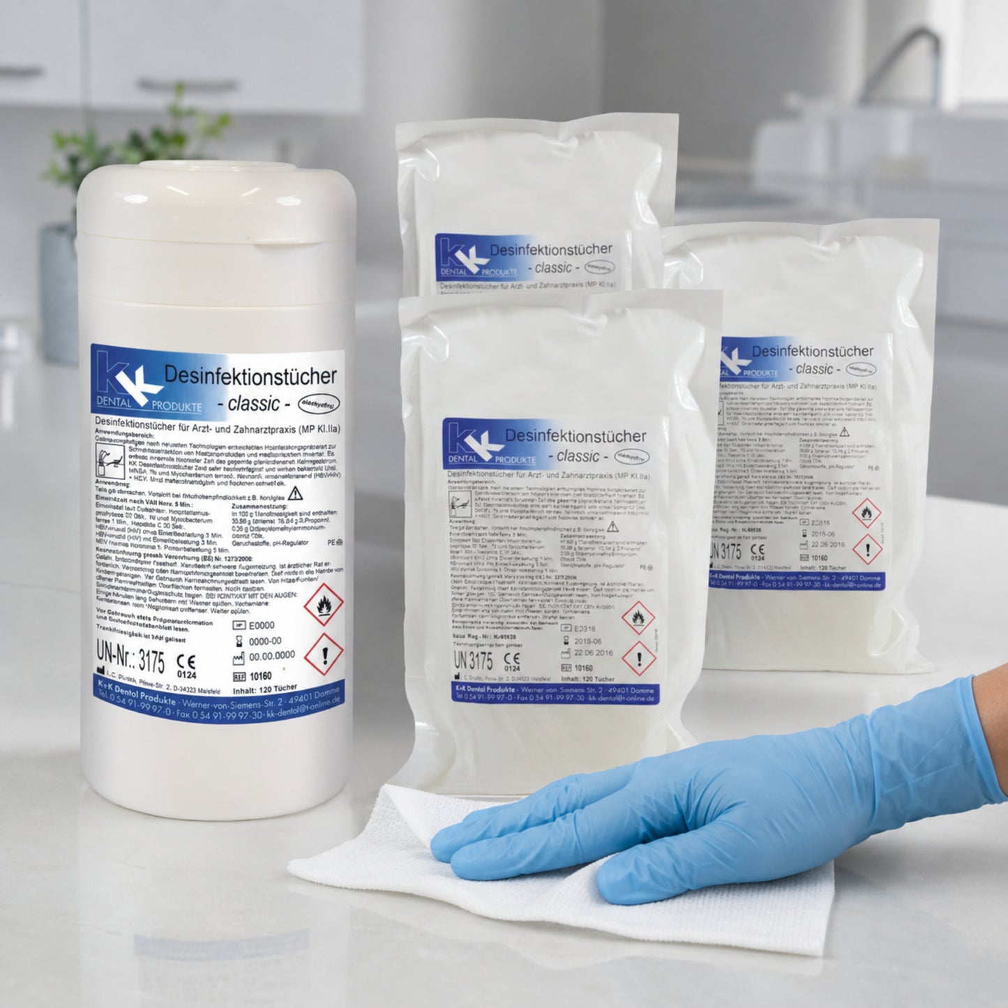 KK Desinfektionstücher 1 Dose mit 120 Tücher + 3 Nfb. 120 St. vers. Düfte