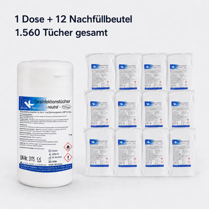 KK Desinfektionstücher 1 Dose mit 120 Tücher + 12 Nfb. 120 St. vers. Düfte