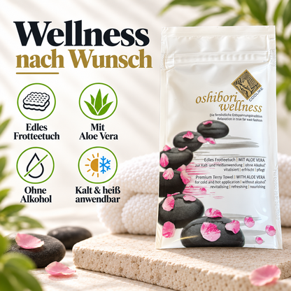 Oshibori Wellness Frotteetuch mit Aloe Vera