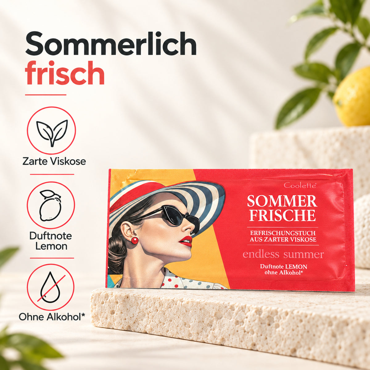Erfrischungstuch  Sommerfrische - lemonfresh  aus Vlies
