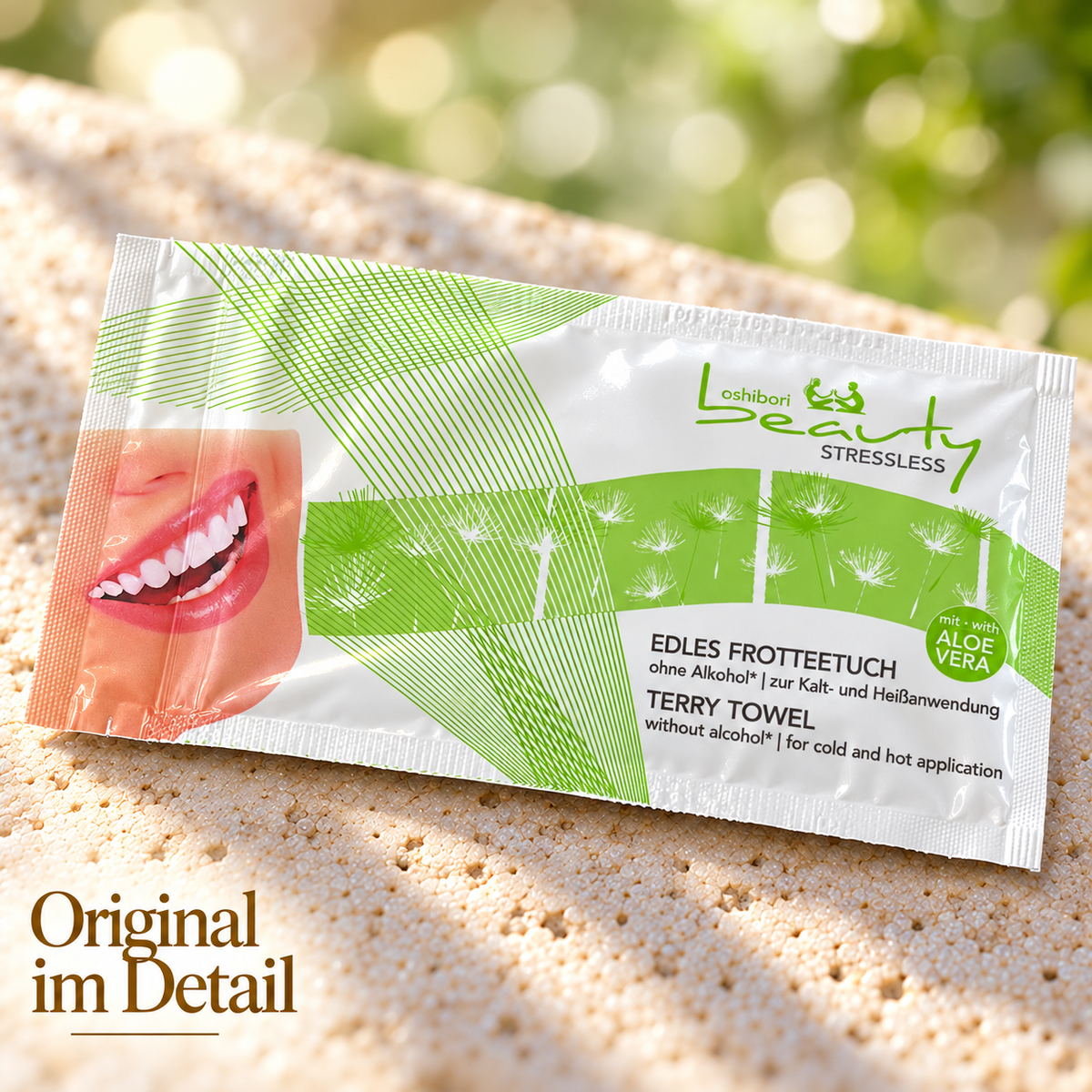 Oshibori Beauty Stressless Frotteetuch mit Aloe Vera