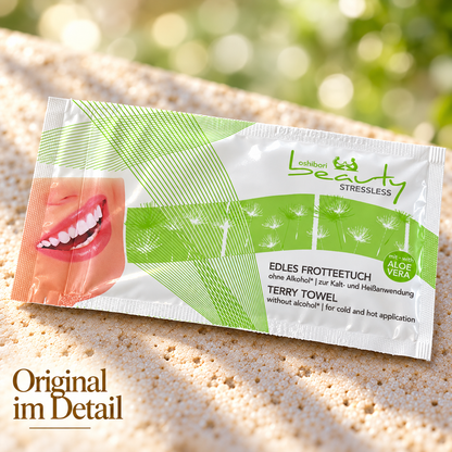 Oshibori Beauty Stressless Frotteetuch mit Aloe Vera