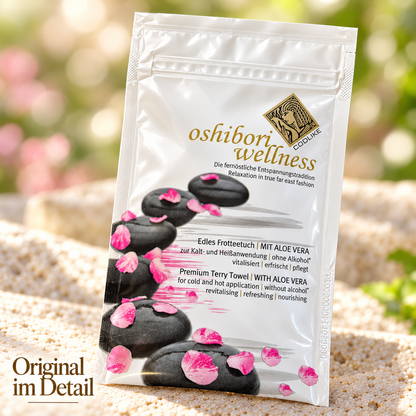 Oshibori Wellness Frotteetuch mit Aloe Vera