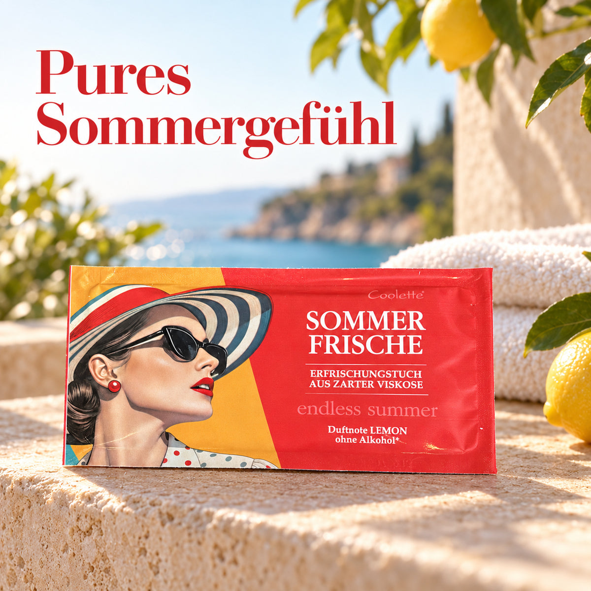 Erfrischungstuch  Sommerfrische - lemonfresh  aus Vlies