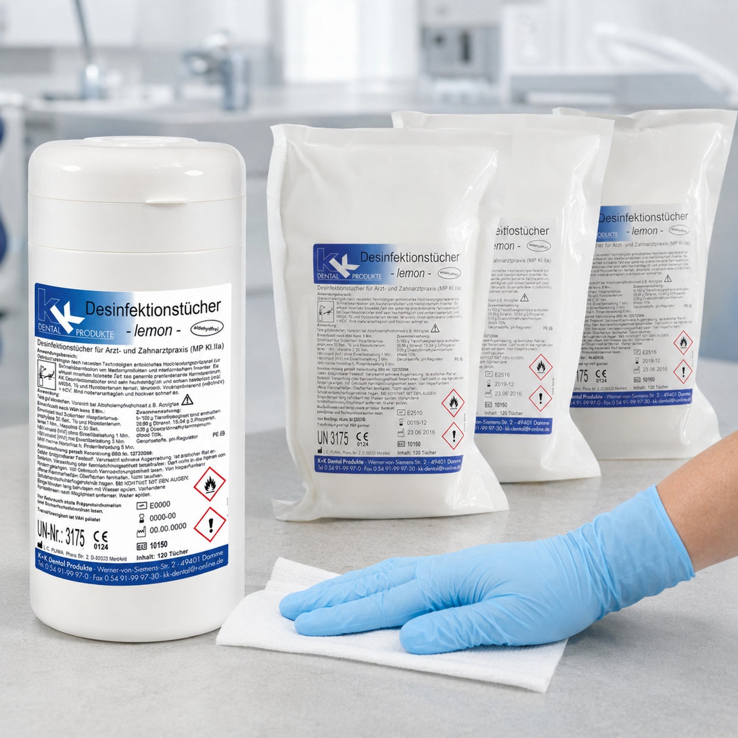 KK Desinfektionstücher 1 Dose mit 120 Tücher + 3 Nfb. 120 St. vers. Düfte
