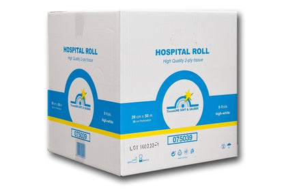 Ärztekrepp/ Liegenabdeckung 39 cm x 50 m 2-lagig 9 Rollen/Karton