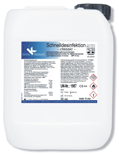 KK Schnelldesinfektion für Oberflächen 10 Liter Kanister