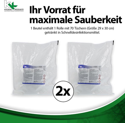 KK Quick & Clean alkoholische S-Wipes  ready to use 2 x Nfb. á 70 Tücher/Rolle