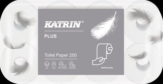 Toilettenpapier | KATRIN Plus Toilet  | Hochweiss | 3-lagig | 48 Rollen/Beutel