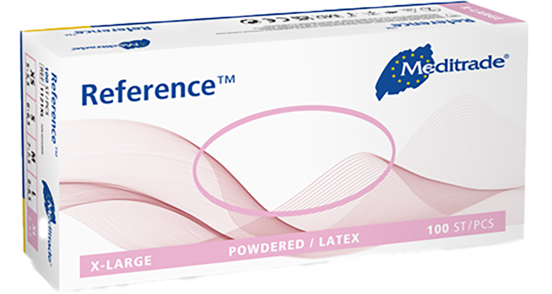 Meditrade Latexhandschuhe Reference  XS - XL 100 Stück/Box