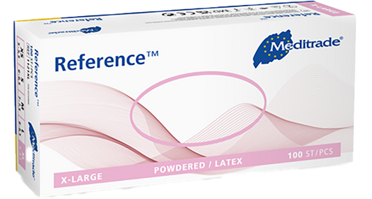 Meditrade Latexhandschuhe Reference  XS - XL 100 Stück/Box