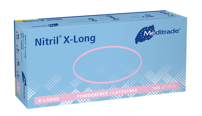 Meditrade Nitrilhandschuhe Nitril® X-Long Blue  XS-XL 100 Stück/Box