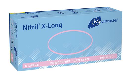 Meditrade Nitrilhandschuhe Nitril® X-Long Blue  XS-XL 100 Stück/Box