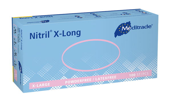 Meditrade Nitrilhandschuhe Nitril® X-Long Blue  XS-XL 100 Stück/Box