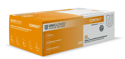 Unigloves Latexhandschuhe CONTACT Größe S-XL 100 Stück/Box