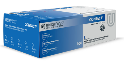 Unigloves Latexhandschuhe CONTACT Größe S-XL 100 Stück/Box