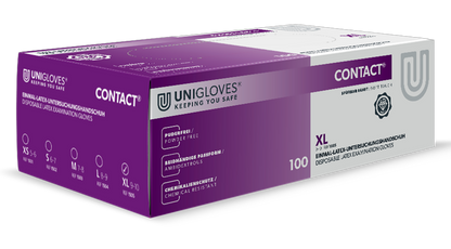 Unigloves Latexhandschuhe CONTACT Größe S-XL 100 Stück/Box