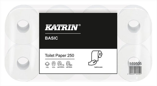 Toilettenpapier | KATRIN Basic Toilet Topa | Hochweiss | 2-lagig | 64 Rollen