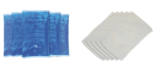 KK Kompressen Set | 5 Kalt-Warm Kompressen 16 x 9 cm + 5 Vlieshüllen