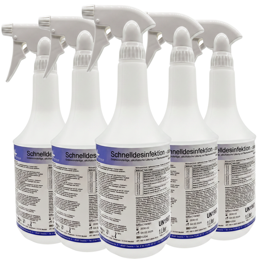 KK Schnelldesinfektion in praktischer Sprühflasche 5 x 1 Liter 3 Duftsorten