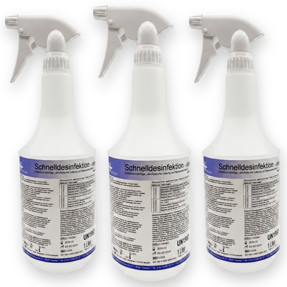 KK Schnelldesinfektion in praktischer Sprühflasche 3 x 1 Liter 3 Duftsorten