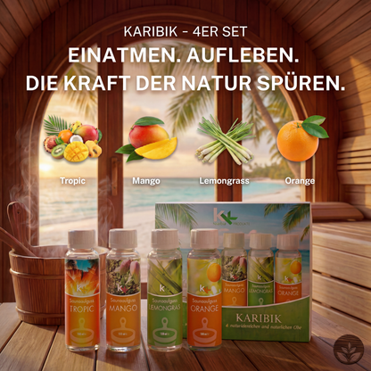 KK Saunaaufguss Set Karibik | Saunakonzentrat | 4 x 100 ml/Flasche