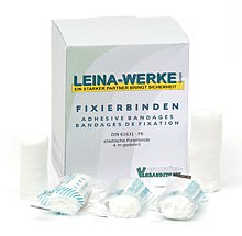 Fixierbinden | 4 cm x 4 m | Weiß | Anstaltspackung lose in Faltschachtel | 25 Stück