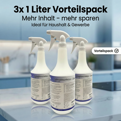KK Schnelldesinfektion in praktischer Sprühflasche 3 x 1 Liter 3 Duftsorten