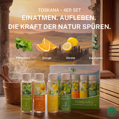 KK Saunaaufguss Set Toskana | Saunakonzentrat | 4 x 100 ml/Flasche