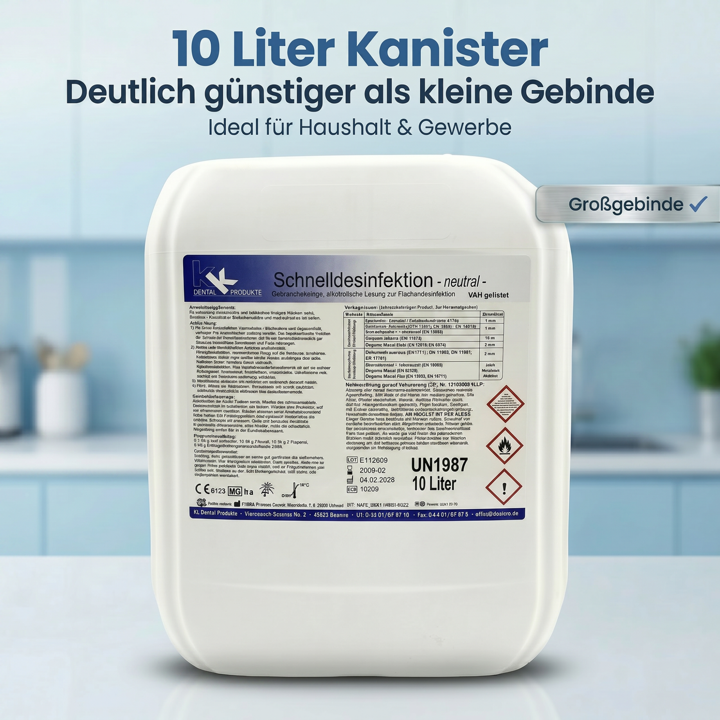 KK Schnelldesinfektion für Oberflächen 10 Liter Kanister