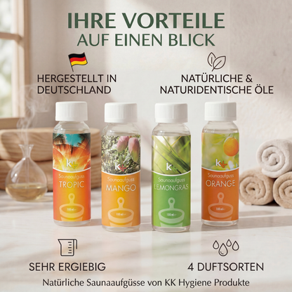 KK Saunaaufguss Set Karibik | Saunakonzentrat | 4 x 100 ml/Flasche