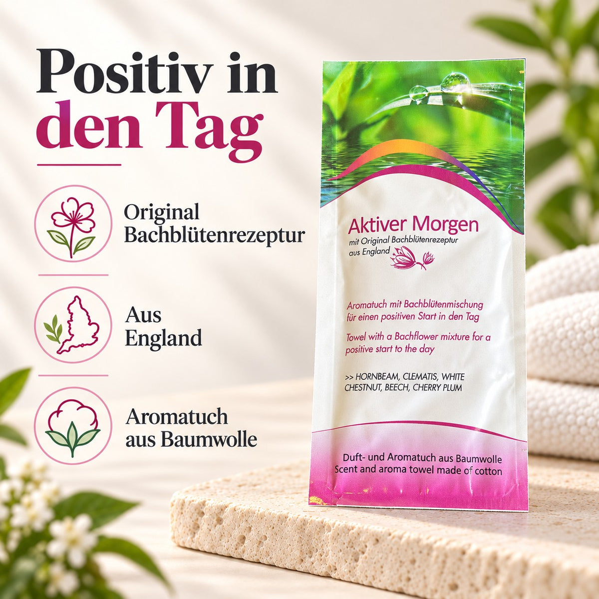 50x Aromatuch aus Baumwolle Aktiver Morgen