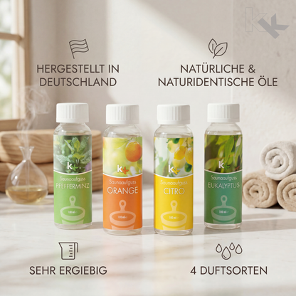 KK Saunaaufguss Set Toskana | Saunakonzentrat | 4 x 100 ml/Flasche