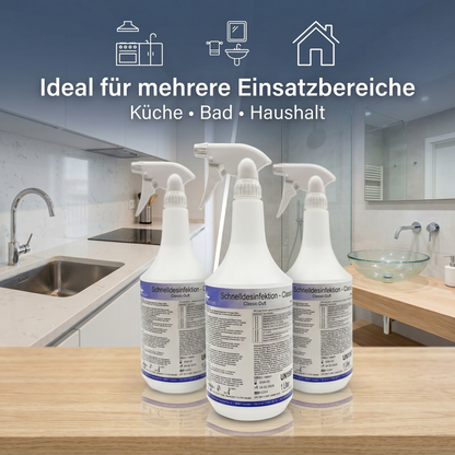 KK Schnelldesinfektion in praktischer Sprühflasche 3 x 1 Liter 3 Duftsorten