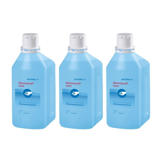 Schülke desmanol care | Alkoholische Händedesinfektion | 3 x 1 Liter Flasche