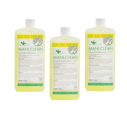 KK Mani-Clean Citro | Cremeseife | Seife | Handwaschseife | 3 x 1 Liter Euroflasche